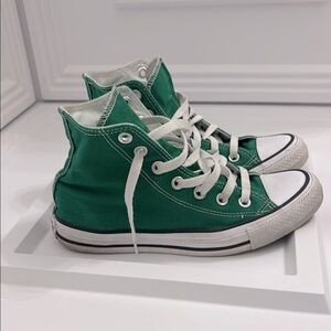 Converse Green and White High-Tops